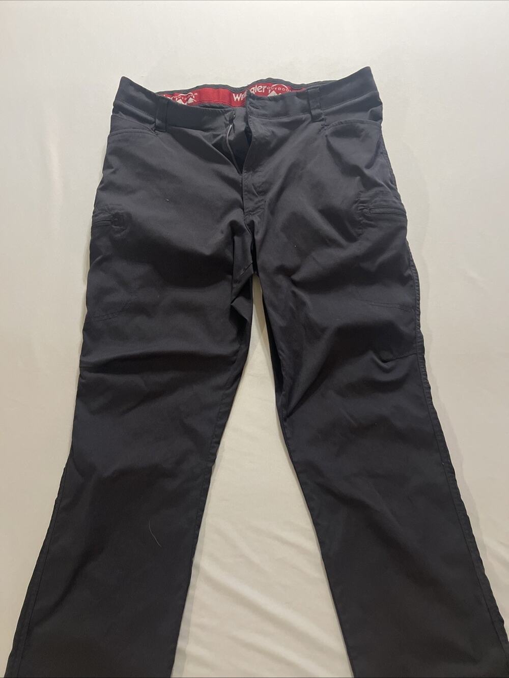 Wrangler Cargo Pants Mens 34x30 Black Outdoor Stretch Utility Hiking Nylon